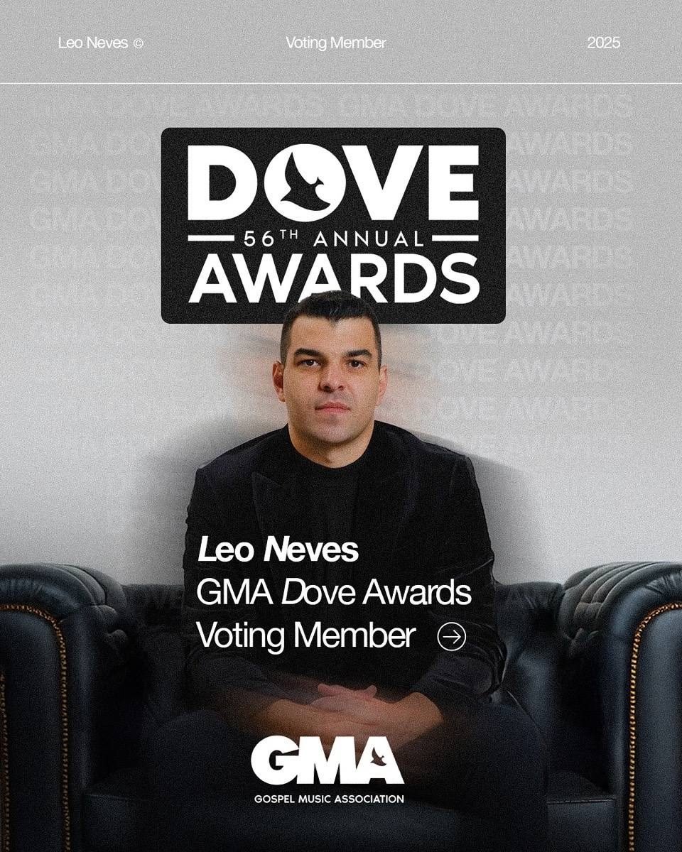 Cartão do GMA Dove Awards com Léo Neves como membro votante